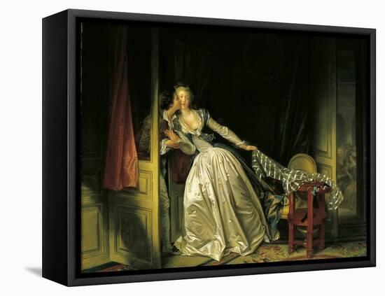 Furtive Kiss-Jean-Honoré Fragonard-Framed Stretched Canvas