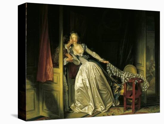 Furtive Kiss-Jean-Honoré Fragonard-Stretched Canvas