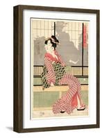 Furyu Yusuzumi San Bijin-Kikukawa Eizan-Framed Giclee Print