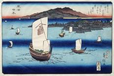 One of the Eight Views of Lake Biwa, Showing Boats Sailing-Fusatane-Stretched Canvas