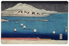 One of the Eight Views of Lake Biwa, Showing Boats Sailing-Fusatane-Stretched Canvas