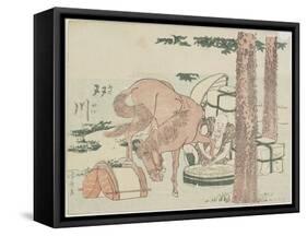 Futakawa, 1799-1802-Katsushika Hokusai-Framed Stretched Canvas