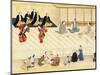 Futari Saruwaka, Scene from Theatre Play-Hishikawa Moronobu-Mounted Giclee Print