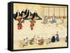 Futari Saruwaka, Scene from Theatre Play-Hishikawa Moronobu-Framed Stretched Canvas