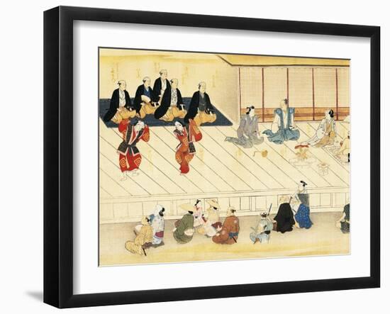 Futari Saruwaka, Scene from Theatre Play-Hishikawa Moronobu-Framed Giclee Print