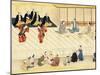 Futari Saruwaka, Scene from Theatre Play-Hishikawa Moronobu-Mounted Giclee Print