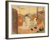 Futon No Naka No Yujo to Kyaku-Suzuki Harunobu-Framed Giclee Print