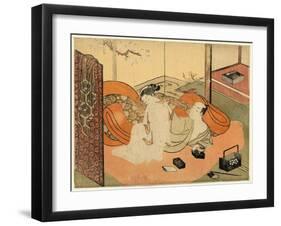 Futon No Naka No Yujo to Kyaku-Suzuki Harunobu-Framed Giclee Print