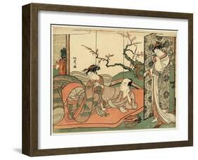 Futon No Ue No Sinzou to Sore O Nagameru Yujo-Isoda Koryusai-Framed Giclee Print