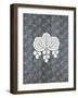 Futonji Bedspread with Paper Fan Motifs-null-Framed Giclee Print