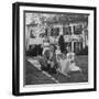 Future Atty. Gen. Robert Kennedy Posing with Wife and Children in Front of Their Hickory Hill Home-Paul Schutzer-Framed Photographic Print