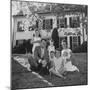 Future Atty. Gen. Robert Kennedy Posing with Wife and Children in Front of Their Hickory Hill Home-Paul Schutzer-Mounted Photographic Print