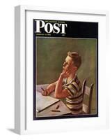 "Future Author," Saturday Evening Post Cover, February 9, 1946-Alexander Brook-Framed Giclee Print