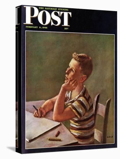 "Future Author," Saturday Evening Post Cover, February 9, 1946-Alexander Brook-Stretched Canvas