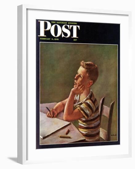 "Future Author," Saturday Evening Post Cover, February 9, 1946-Alexander Brook-Framed Giclee Print