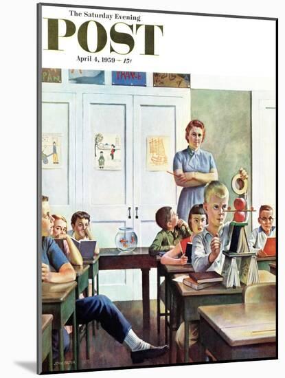 "Future Engineer" Saturday Evening Post Cover, April 4, 1959-John Falter-Mounted Giclee Print