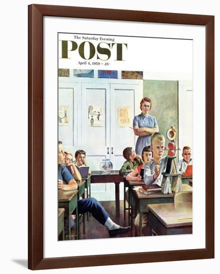 "Future Engineer" Saturday Evening Post Cover, April 4, 1959-John Falter-Framed Giclee Print