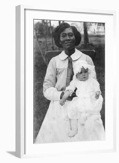 Future First Lady, Claudia Alta 'Lady Bird' Taylor with Her Nurse, Alice Tittle, 1913-null-Framed Photo