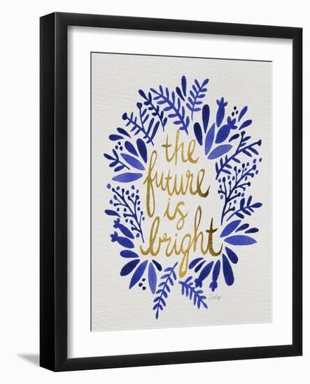 Future is Bright - Navy and Gold-Cat Coquillette-Framed Art Print