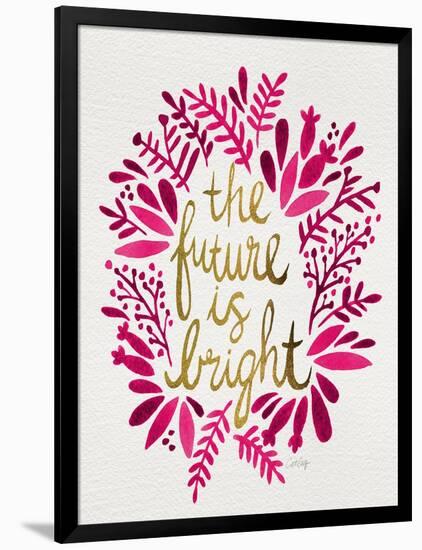 Future is Bright - Pink and Gold-Cat Coquillette-Framed Art Print