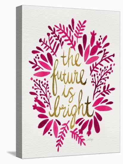 Future is Bright - Pink and Gold-Cat Coquillette-Stretched Canvas