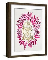 Future is Bright - Pink and Gold-Cat Coquillette-Framed Art Print