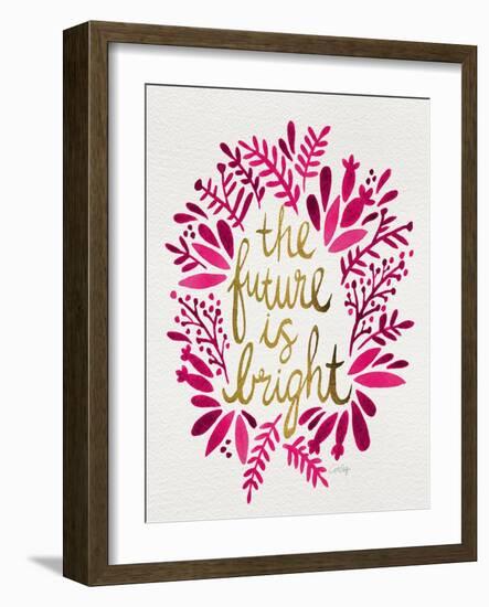 Future is Bright - Pink and Gold-Cat Coquillette-Framed Art Print