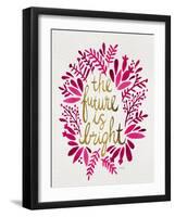 Future is Bright - Pink and Gold-Cat Coquillette-Framed Art Print