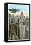 Future New York with Airships-null-Framed Stretched Canvas