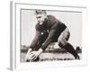 Future President Gerald Ford at Football Practice at University of Michigan, Ca. 1933-null-Framed Photo