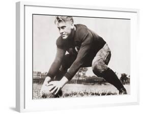 Future President Gerald Ford at Football Practice at University of Michigan, Ca. 1933-null-Framed Photo