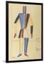 Futurist Strongman, Costume Design for the Opera Victory over the Sun after A. Kruchenykh-Kasimir Severinovich Malevich-Framed Giclee Print