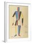 Futurist Strongman, Costume Design for the Opera Victory over the Sun after A. Kruchenykh-Kasimir Severinovich Malevich-Framed Giclee Print