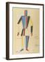 Futurist Strongman, Costume Design for the Opera Victory over the Sun after A. Kruchenykh-Kasimir Severinovich Malevich-Framed Giclee Print