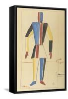 Futurist Strongman, Costume Design for the Opera Victory over the Sun after A. Kruchenykh-Kasimir Severinovich Malevich-Framed Stretched Canvas