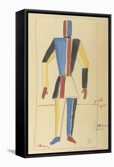 Futurist Strongman, Costume Design for the Opera Victory over the Sun after A. Kruchenykh-Kasimir Severinovich Malevich-Framed Stretched Canvas