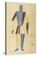 Futurist Strongman, Costume Design for the Opera Victory over the Sun after A. Kruchenykh-Kasimir Severinovich Malevich-Stretched Canvas