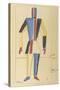Futurist Strongman, Costume Design for the Opera Victory over the Sun after A. Kruchenykh-Kasimir Severinovich Malevich-Stretched Canvas