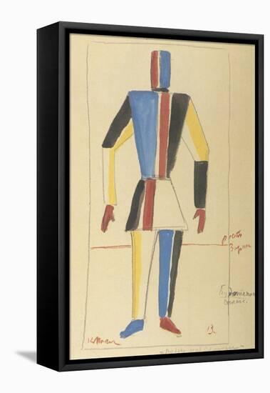 Futurist Strongman, Costume Design for the Opera Victory over the Sun after A. Kruchenykh-Kasimir Severinovich Malevich-Framed Stretched Canvas