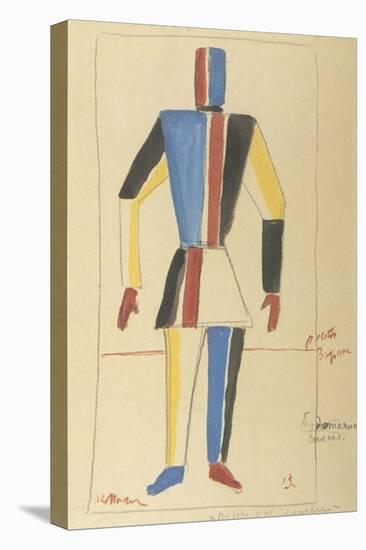 Futurist Strongman, Costume Design for the Opera Victory over the Sun after A. Kruchenykh-Kasimir Severinovich Malevich-Stretched Canvas