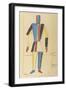 Futurist Strongman, Costume Design for the Opera Victory over the Sun after A. Kruchenykh-Kasimir Severinovich Malevich-Framed Giclee Print