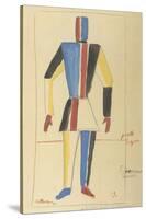 Futurist Strongman, Costume Design for the Opera Victory over the Sun after A. Kruchenykh-Kasimir Severinovich Malevich-Stretched Canvas