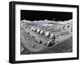 Futurist Vision of a Lunar Observatory with a Radio Telescope Built into the Lunar Surface, 1988-null-Framed Photo