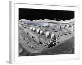 Futurist Vision of a Lunar Observatory with a Radio Telescope Built into the Lunar Surface, 1988-null-Framed Photo