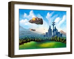 Futuristic City-Thufir-Framed Art Print