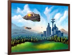 Futuristic City-Thufir-Framed Art Print