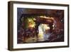 Futuristic Forest,The Old Machine in Deep Forest Waterfall-Tithi Luadthong-Framed Art Print