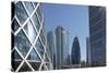 Futuristic Skyscrapers Downtown in Doha, Qatar, Middle East-Angelo Cavalli-Stretched Canvas