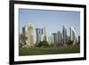 Futuristic Skyscrapers Downtown in Doha, Qatar, Middle East-Angelo Cavalli-Framed Photographic Print