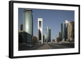 Futuristic Skyscrapers Downtown in Doha, Qatar, Middle East-Angelo Cavalli-Framed Photographic Print